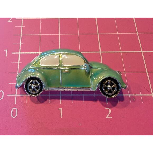 Napier Signed Mint Green Enamel VW 'Punch Buggy' Bug Car Brooch/Pin - Picture 5 of 6